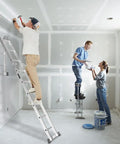 15.5 Feet Aluminum Folding Ladder 7 In 1 Multi Position Workhorse With Secure Click And Lock System Six Joints Converts To Scaffold Leaning Ladder And Stepladder EN131 Standard 330 Lb Capacity For Home And Jobsite. used as a leaning ladder during interior painting
