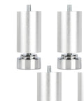 Four Pack Adjustable Furniture Support Legs for Tables, Beds, Cabinets, and Sofas, 20cm Tall, 0 to 8mm Height Adjustment, silver