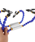 Four Arm Soldering Station With Adjustable Arms And Base Handy Helping Hands For PCB Repair in hand