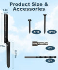 4 Pack Heavy Duty Fence Post Repair Stakes Tough Steel Anchors, accessories for installation, size details included.