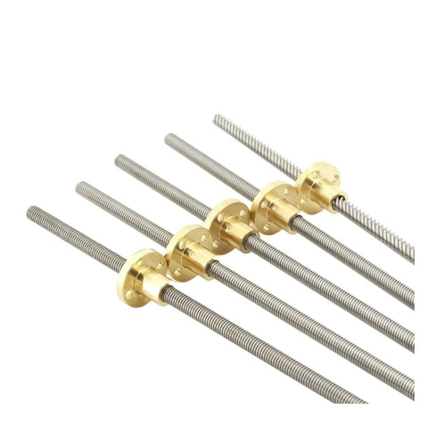 Stainless Steel Ball Screw With Brass Nut 150mm Length Rock Solid High Precision Trapezoidal Spindle For CNC Machines Lead Options