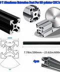 Black Anodized 2020 T Slot Aluminum Extrusion Rails Pack of Four 300mm Long European Standard For 3D Printers CNC Machines And DIY Builds Heavy Duty Aluminum Rails For Smooth Motion, 4pcs