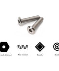 Flat Head Allen Bolts Quarter Twenty By Two And A Half Inches Stainless Furniture with icons for durability and design