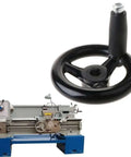 3.9 Inch Hand Wheel With Revolving Handle For Milling Machine, Rock Solid Workhorse, Durable Metal Hand Crank, Threaded Hole For Quick Handle Mount, Industrial Tool Accessory For Lathes, Grinders And Milling Centers