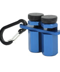 Precision Stair Gauge Knob And Framing Square Jig With Dead On Angle Cutting Guide For Pro Carpenter Marking Built Tough Aluminum Alloy Rust Proof Design That Locks Tight For Straight Stringer Layout Work Every Time, blue aluminum gauge with black knobs.