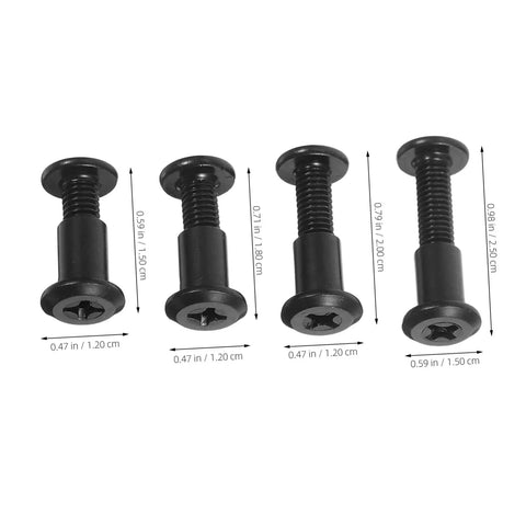 No Sweat Setup Top Shelf Bed Screw And Bolt Set For Furniture Frames Cabinet Joints 170 Piece Heavy Duty Connecting Hardware Kit black screws with dimensions