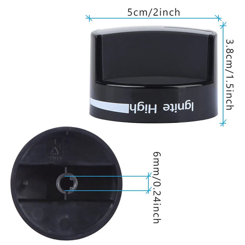 Replacement Gas Stove Knob For Black Cooktop Control Knobs Fits Standard Gas Ranges WPW10339442 PS11753188 1 Pack