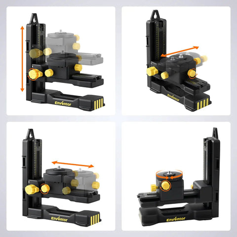 Fine Tuning Laser Level Bracket With Quarter Inch 20 Threaded L Shape Magnetic Pivot Base Adjustable Clip for 360° Rotation