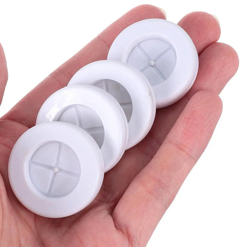 White Rubber Grommet Kit For Wire Protection And Insulation, High Elasticity Round Cable Protector Rings, Dustproof And Flame Retardant For Electrical Cables, 4 Pack in hand