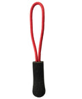 20 Pack Easy Grip Zipper Pulls With Cord For Backpacks And Jackets Non Slip Rubber Tab with red cord and black grip.