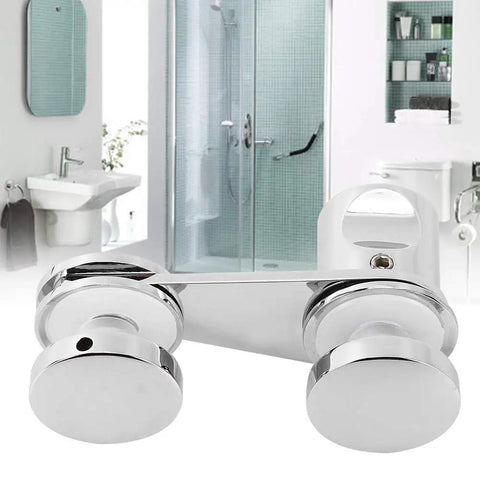 Heavy Duty Frameless Shower Door Latch With No Sweat Bolt Setup Smooth Glass Security Lock for bathroom sliding gates, durable chrome finish.