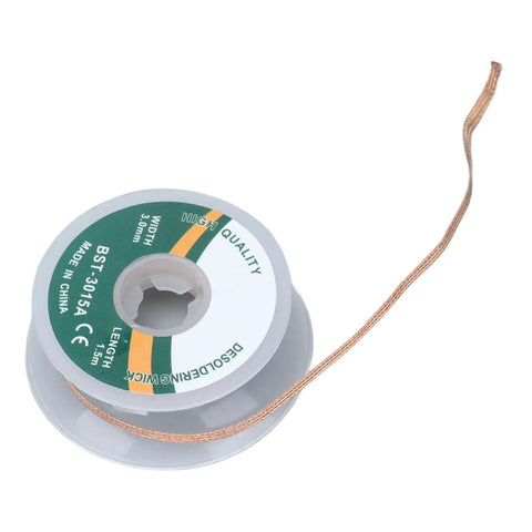 Desoldering Wick Braid 1.5M No Clean Copper Solder Removal Tool For Electronics Repair And PCB Work High Temperature 3.0mm 3015A on spool