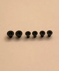 Heavy Duty Badass Matte Black Scale And Pivot Torx Screws Set For Spyderco Manix 2 XL G10 Handle Upgrade showing five screws.