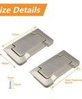 4 Pack Nickel Pocket Door Handles Flush Ring Pulls with screws, size details, zinc alloy, classic elegant design for cabinets and drawers.