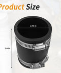 2 Inch PVC Pipe Coupling With Rubber Hose Clamps For DIY Flex Connection And Drain Repair, Dust Hose Upgrade, Plumbing Connector