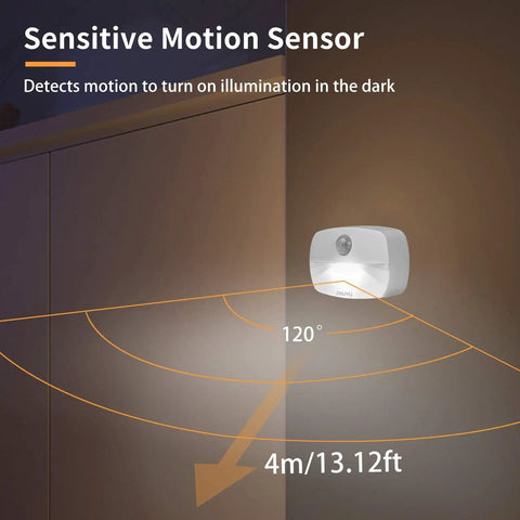6 Pack Motion Sensor Lights Indoor Battery Operated Wireless Stick On Night Lamps For Closet Hallway Staircase Kitchen Under Cabinet Cool White LED Energy Saving Smart Motion And Light Sensor Detects Up To 13 Feet on cabinet