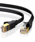 Cat7 Ethernet Cable 6Ft Ultra Fast 10Gbps Network Line With 600MHz Bandwidth Flat Design Pure Copper Wire And Gold Plated Connectors