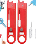 4 in 1 Needle Threader Tool With Magnifier And Seam Ripper Magnetic Sewing Accessory For Quick Threading And Easy Stitch Removal The Ultimate Quilting And Crafting Helper Red Twin Pack, ABS plastic and metal, 14 x 3 cm