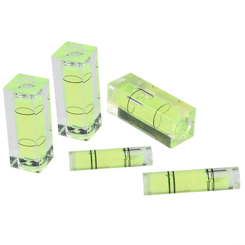 Acrylic Bubble Level Set With 3 Square And 2 Cylindrical Levels, Pro Grade Horizontal Calibrating Tool For Accurate Layout, Green 40 x 15 x 15 mm