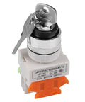 Two Position Key Operated Rotary Switch 22mm Panel Mount 220V 5A NO NC Design With Flame Retardant Housing And Superior Insulation For Industrial Equipment And Safe Reliable Power Control, keyed panel switch with keys