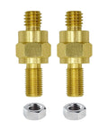 Rock Solid Brass Side Post Battery Terminal Bolt Extender Stud Compatible With GM Batteries no hassle straight swap for wire connections pack of two, brass construction.