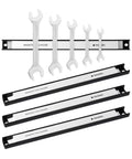 Four-piece Magnetic Tool Holder Rack Set Of 4 For Garage Wall Mount 12 Inch Heavy Duty Tool Strip With Powerful Magnets holding wrenches