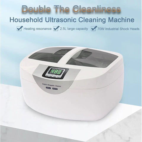 Pro Grade Digital Ultrasonic Cleaner With Heater 2.5L Large Capacity And 5 Timer Settings For Jewelry Glassware And Instruments, 70W Transducer Delivers Gentle Yet Deep Cleaning Without Harsh Scrubbing