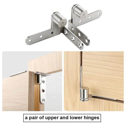 Stainless Steel Pivot Door Hinge Beefy Heavy Duty Hidden Door Hinges for Wooden Doors Cabinets Bookcases and Bookshelves 5mm Thick