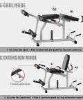 2 In 1 Adjustable Leg Extension And Curl Machine For Home Gym showing leg curl and extension modes