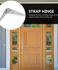 Bulletproof Heavy Duty Gate Hinges 4 Inch Galvanized Steel Strap Hinges For Outdoor Fence And Barn Doors Tight Build 4 Piece No Sweat Installation Kit on wooden door.