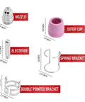 AG60P Plasma Cutter Torch Consumables Kit 64 Pieces Includes Electrodes Nozzles Cups Standoff Guides For SG-55 AG-60 Torches Components