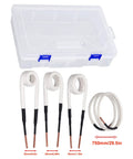 Beefed Up Induction Heater Kit With Flexible Brass Core Coils Four Sizes for Car Repair and Heat Treatment, coils and case.