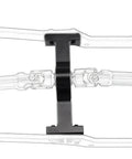 Aluminum Alloy RC Car Transfer Case Gearbox Chassis Kit For MOA Crawlers 1.9 Shafty LCG Upgrades Black, installed view.
