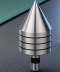 Heavy Duty Taper Pin Lathe Center With Rotating Conical Point For Woodturning Projects, 12mm steel tool with conical design.