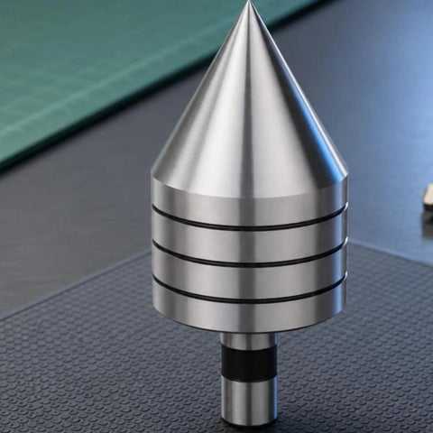 Heavy Duty Taper Pin Lathe Center With Rotating Conical Point For Woodturning Projects, 12mm steel tool with conical design.