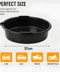 Heavy Duty Vehicle Service Drain Pan With Smart Guide Lip For Easy Oil Transfer And Spotless Cleanup, 37cm HDPE basin