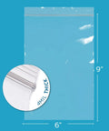 6x9 Heavy Duty Zip Bags 1000 Count Clear Plastic Reclosable Zipper Baggies 4 Mil Thick Freezer Storage Poly Bags, 6x9 in