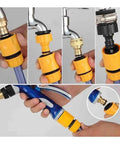 Heavy Duty Standard Garden Hose Quick Connect Set With Universal Fit And Super Fast Push Lock Design For Effortless DIY Irrigation Projects And Tool-Free Installation At Home on hose nozzle