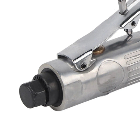 Close-up of Heavy Hit Industrial 90 Degree Air Die Grinder Pneumatic Right Angle Grinding Machine with copper motor and adjustable chuck.