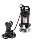 Built Damn Tough Submersible Sump Pump With Pure Copper Motor And Stainless Steel Core For Basement Pond And Garden Irrigation Kicking Out Muddy Water Drain Pump Detachable Filter Rig 110 Volt, featuring black body and attached power cord.