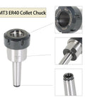 ER40 Collet Chuck Set 17 Pieces With MT3 Shank, Heavy Duty Pro Grade Spring Collets, 2 to 26 mm Clamping Range, box view details