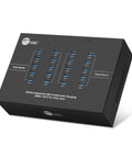 Heavy Duty Industrial USB 3.0 Hub With 20 Ports Delivers Slap 5Gbps Transfer Speeds And Badass 200W Charging Station on a desk.