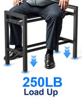Two Tier 20 Inch Dumbbell Rack With Adjustable Bar Width That Fits Dumbbells Kettlebells And Plates Built Tough Steel Holds 250 Pounds