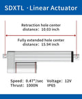 Electric linear actuator with mounting brackets, 12V, 5.9-inch stroke, 1000N thrust, Amazon brand