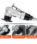 Mini Pneumatic Chamfering Machine JIUNENG Metal Edge Beveler shown with various chamfering options and adjustable speed settings.