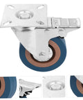 Heavy Duty 2 Inch Pvc Swivel Casters With Lock Brakes Rock Solid Industrial Trays showing steel mounting plate and rubber wheel.