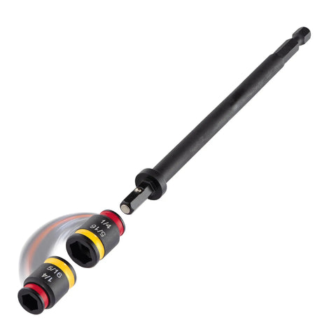 Six Inch Reversible Magnetic Hex Driver With One Quarter Inch And Five Sixteenth Inch Bits Cleanable Design