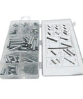 Super Cool 200 Piece Spring Assortment Kit Packed With Essential Extension Compression And Torsional Springs For Your Awesome Home DIY Hardware Projects And Repairs Today, silver metal springs in storage box