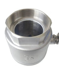 Top view of the 4 Inch Full Port Ball Valve 316 Stainless Steel NPT Female Threads with serviceable design and handle visible