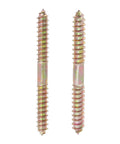 12 Pack Double Ended Screws M10 Hanger Bolts 10x100mm Carbon Steel Heavy Duty Fasteners For Wood And Metal Projects Easy Install And Secure Connection Ideal For Framing Decks Shelves And Heavy Construction Tasks, two bolts on white